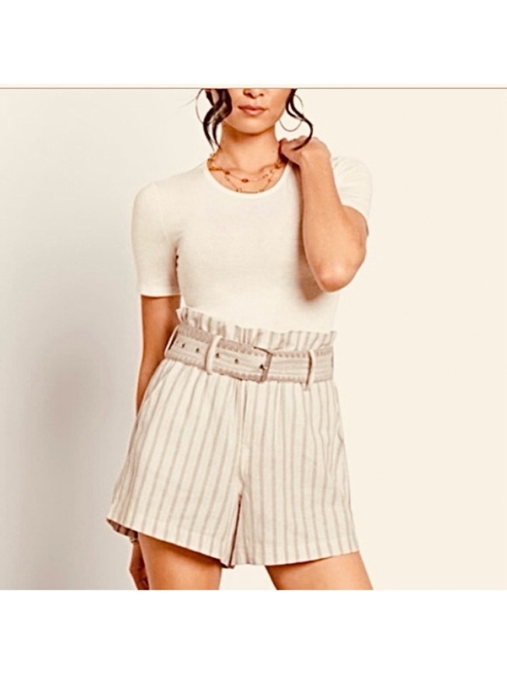 Sam Edelman-Women's Striped Gathered Waist Short.